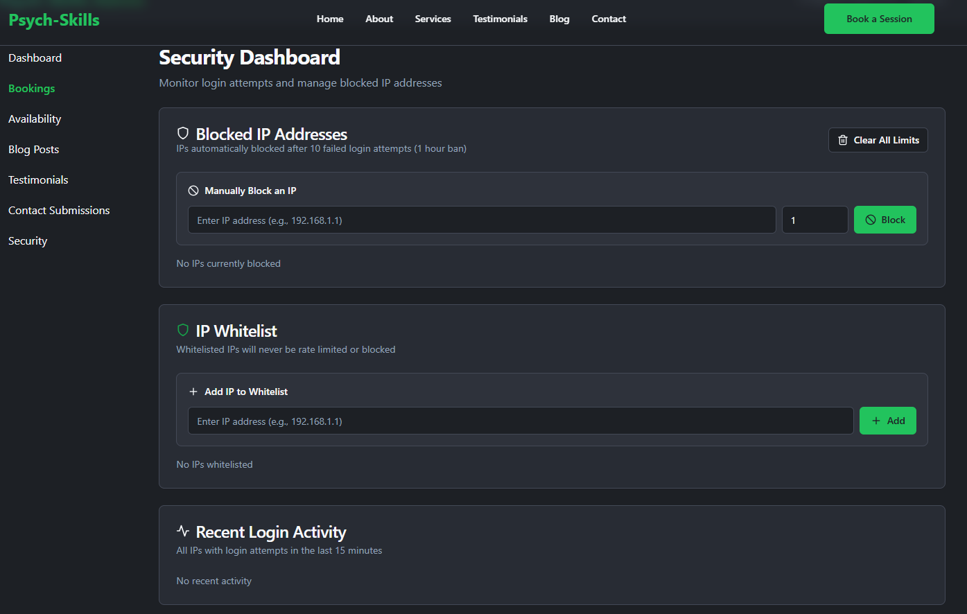 Psych-Skills Security Dashboard